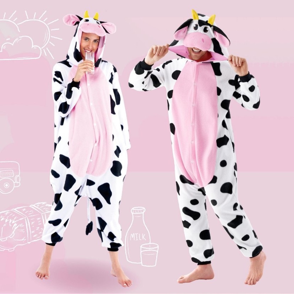 Size Small, Cow Print Onesie Pajamas/Halloween Costume.